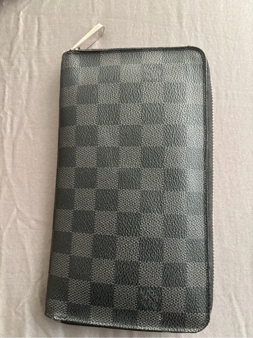 Louis Vuitton Black Damier Graphite Zip Around Wallet